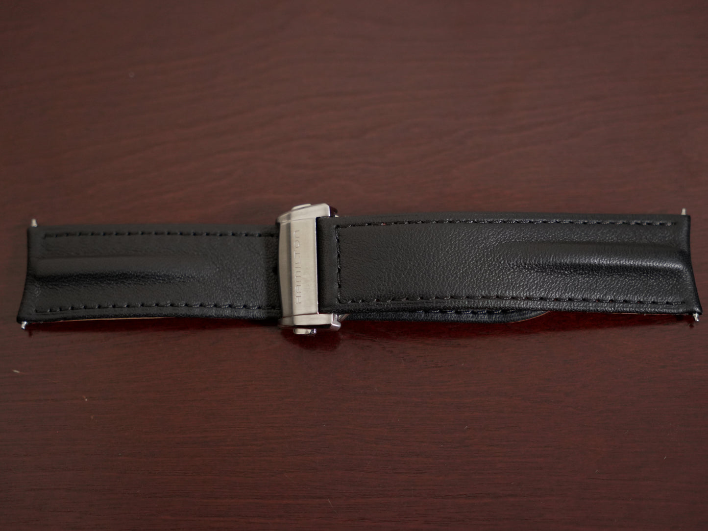 Pre-Owned Hamilton American Classic Black Leather Strap 22mm