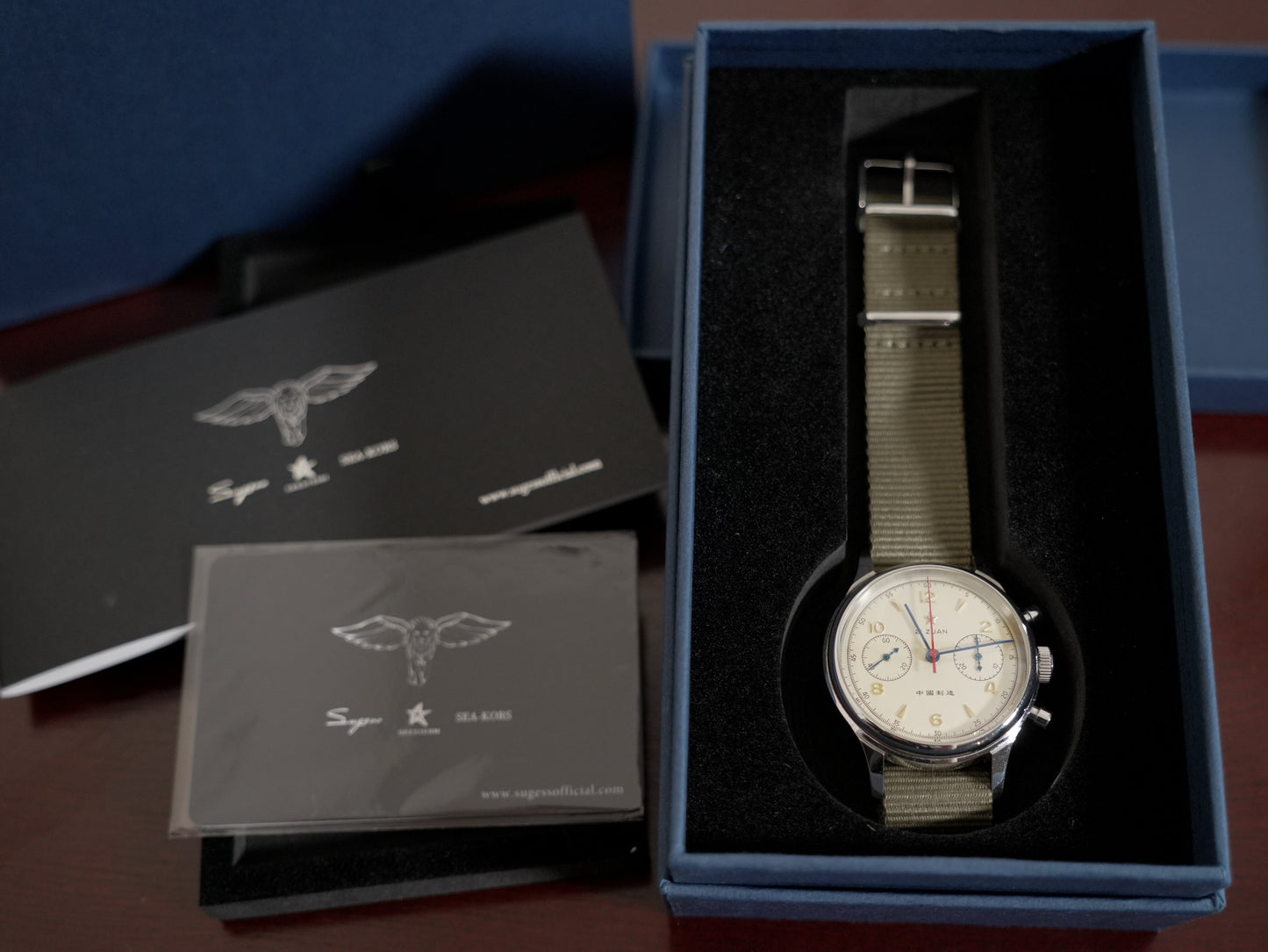Pre-Owned Sugess Seagull 1963 38mm Mechanical Chronograph
