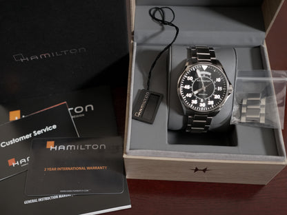 Pre-Owned Hamilton Khaki Aviation Pilot Day Date Auto 42mm H64615135