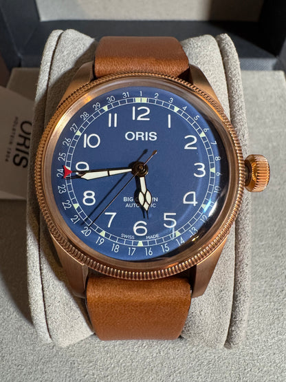 New Oris Big Crown Pointer Date Bronze/Blue