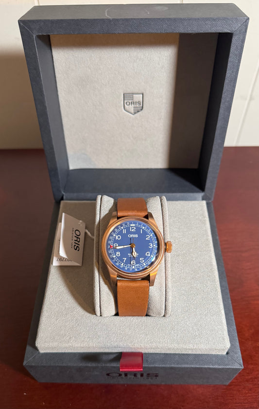 New Oris Big Crown Pointer Date Bronze/Blue