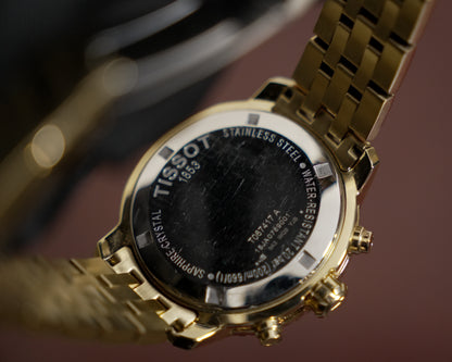 Pre-Owned Tissot PRS 200 Chronograph Gold/Blue Dial