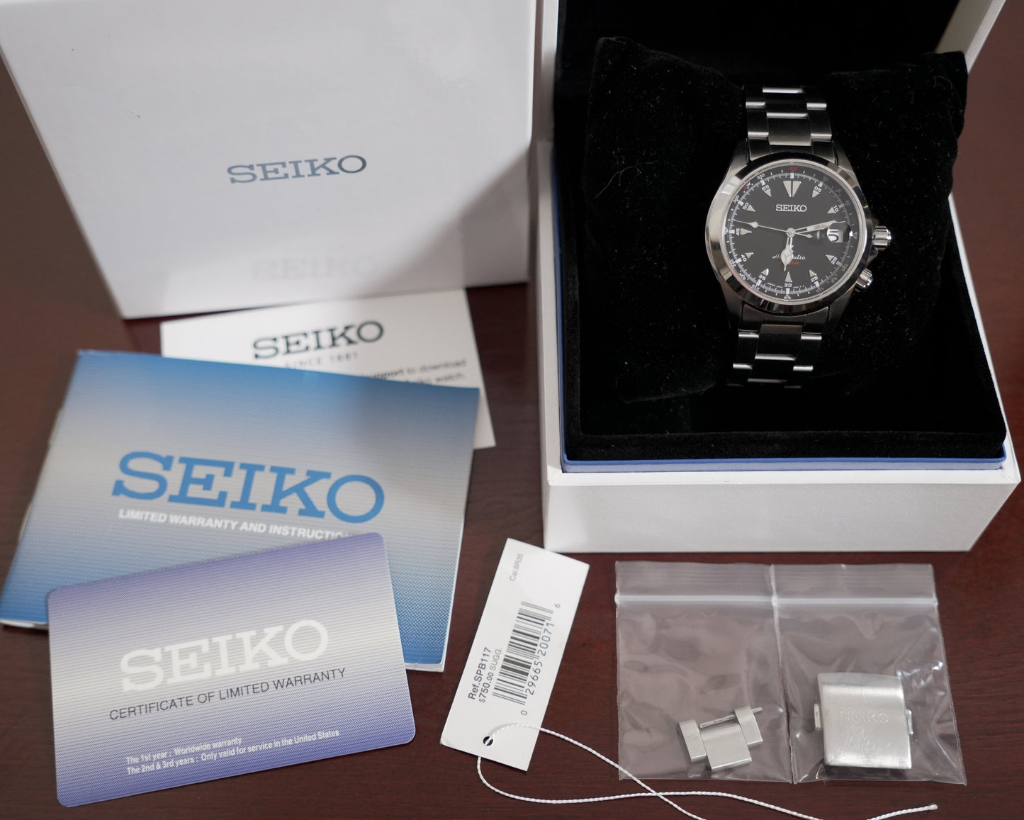 Pre-Owned Seiko Alpinist SPB117J1 Black Dial