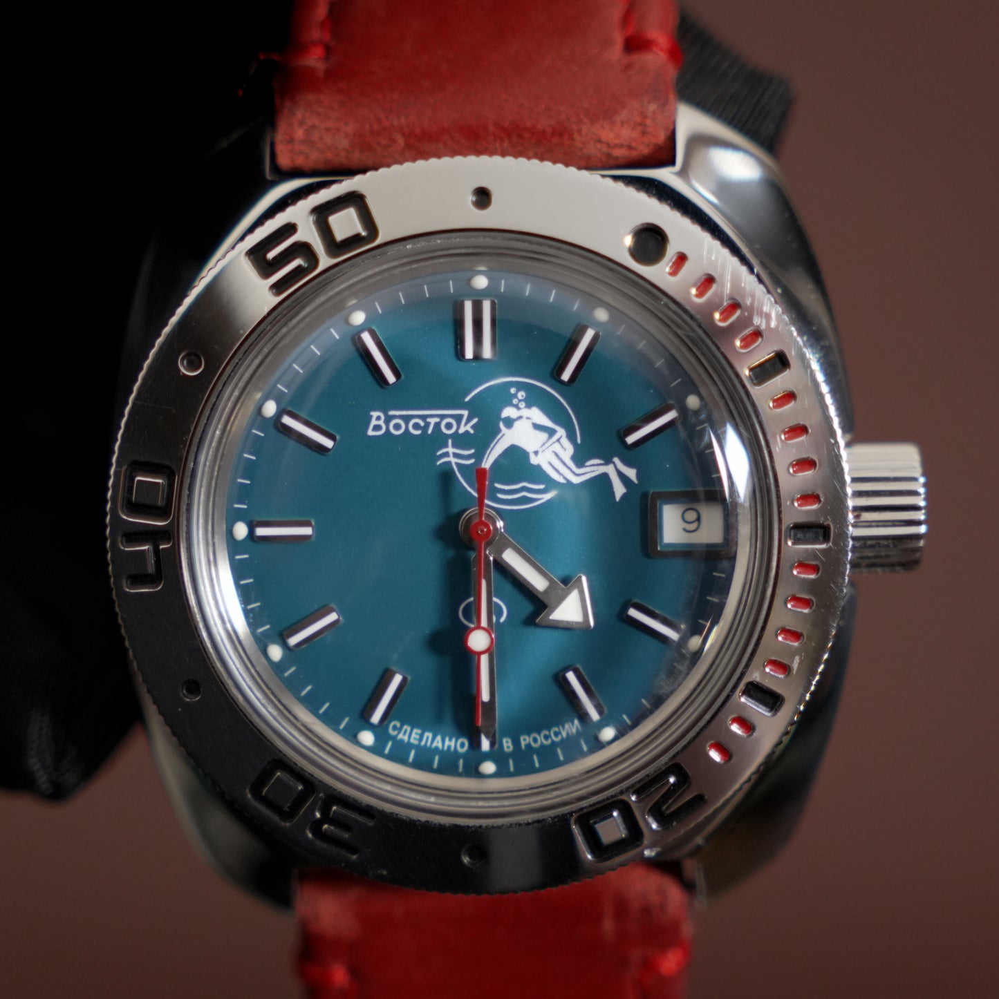 Pre-Owned Vostok Amphibia Scuba Dude 710059 Blue Dial