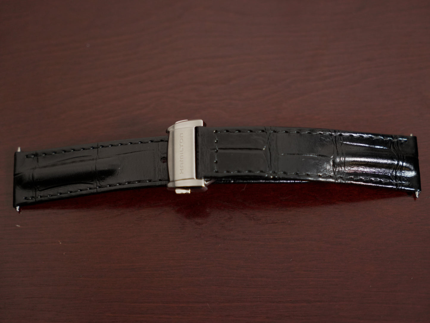 Pre-Owned Hamilton Jazzmaster Black Leather Strap 20mm
