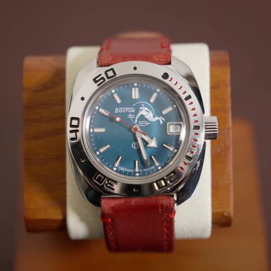 Pre-Owned Vostok Amphibia Scuba Dude 710059 Blue Dial