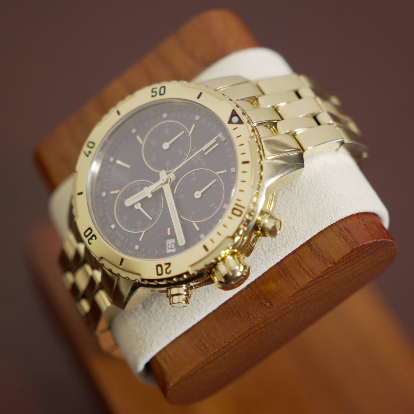 Pre-Owned Tissot PRS 200 Chronograph Gold/Blue Dial