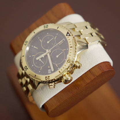 Pre-Owned Tissot PRS 200 Chronograph Gold/Blue Dial