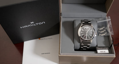 Pre-Owned Hamilton Khaki Field King 40mm H64455133 Black Dial