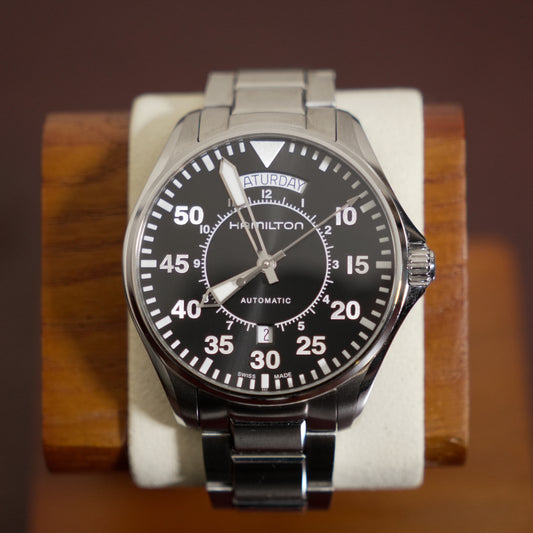 Pre-Owned Hamilton Khaki Aviation Pilot Day Date Auto 42mm H64615135